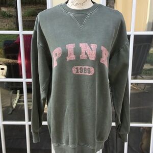 PINK Victoria's Secret Oversized Ivy Fleece Crew Sweatshirt NWOT